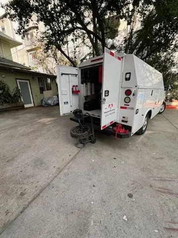 Magnet Plumbing service vehicle on-site for Slab Leak Repair in Pappas Colony